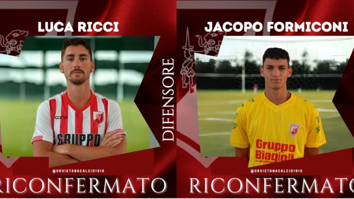 LUCA RICCI E JACOPO FORMICONI LE PRIME CONFERME PER LA PROSSIMA STAGIONE