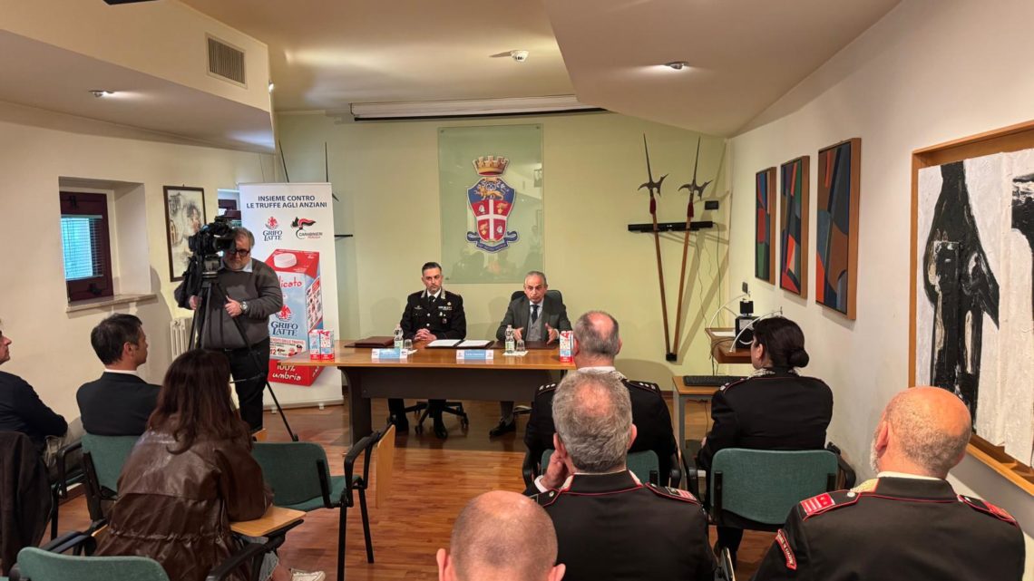 PERUGIA, COMANDO PROVINCIALE CARABINIERI E GRUPPO GRIFO AGROALIMENTARE SIGLANO ACCORDO DI COLLABORAZIONE PER PREVENIRE TRUFFE AGLI ANZIANI